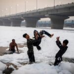 Toxic Foam in Yamuna in Delhi